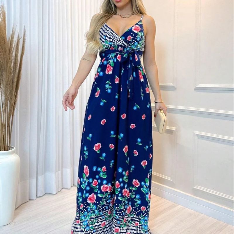 Vestido Longo Estampado Floral